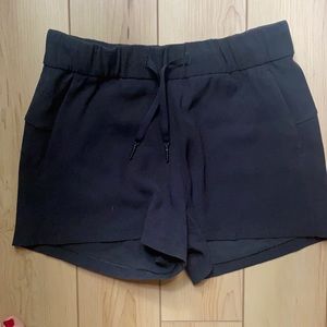 Black lululemon On the Fly shorts